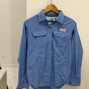 Magellan Outdoors Light Blue Shirt Jacket